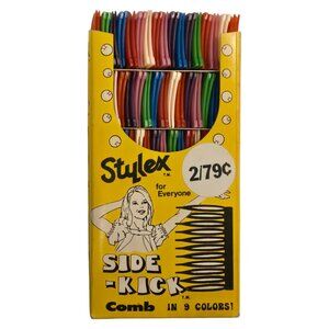 Stylex Side Kick Retail Display Box Full 102 Combs Deadstock 1980 Hair Store